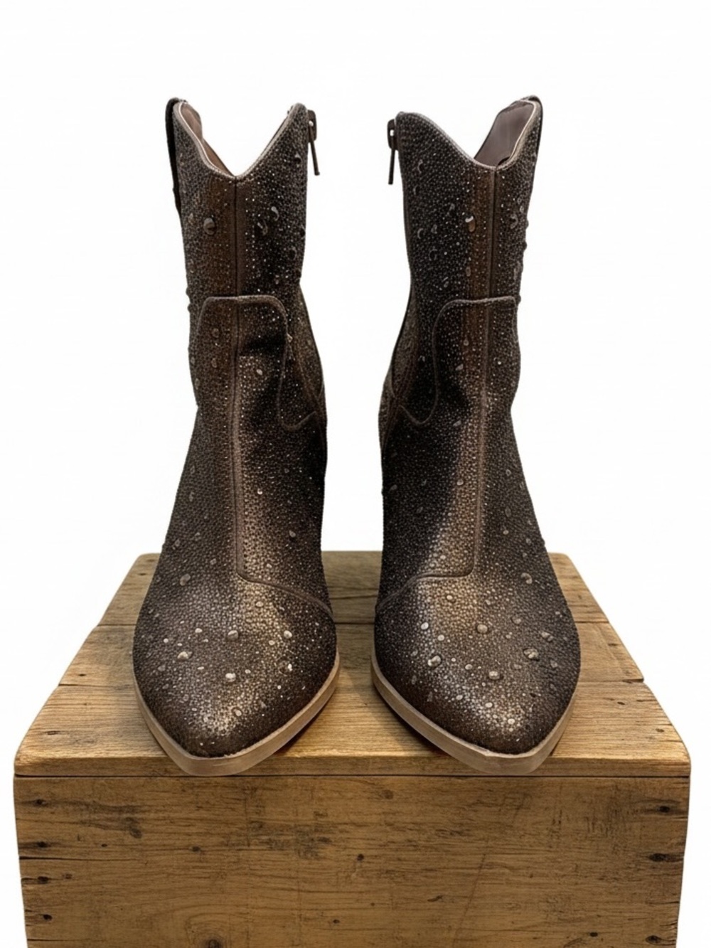 🌸Madden NYC Women's Bling Short Cowboy Boots.Bronze